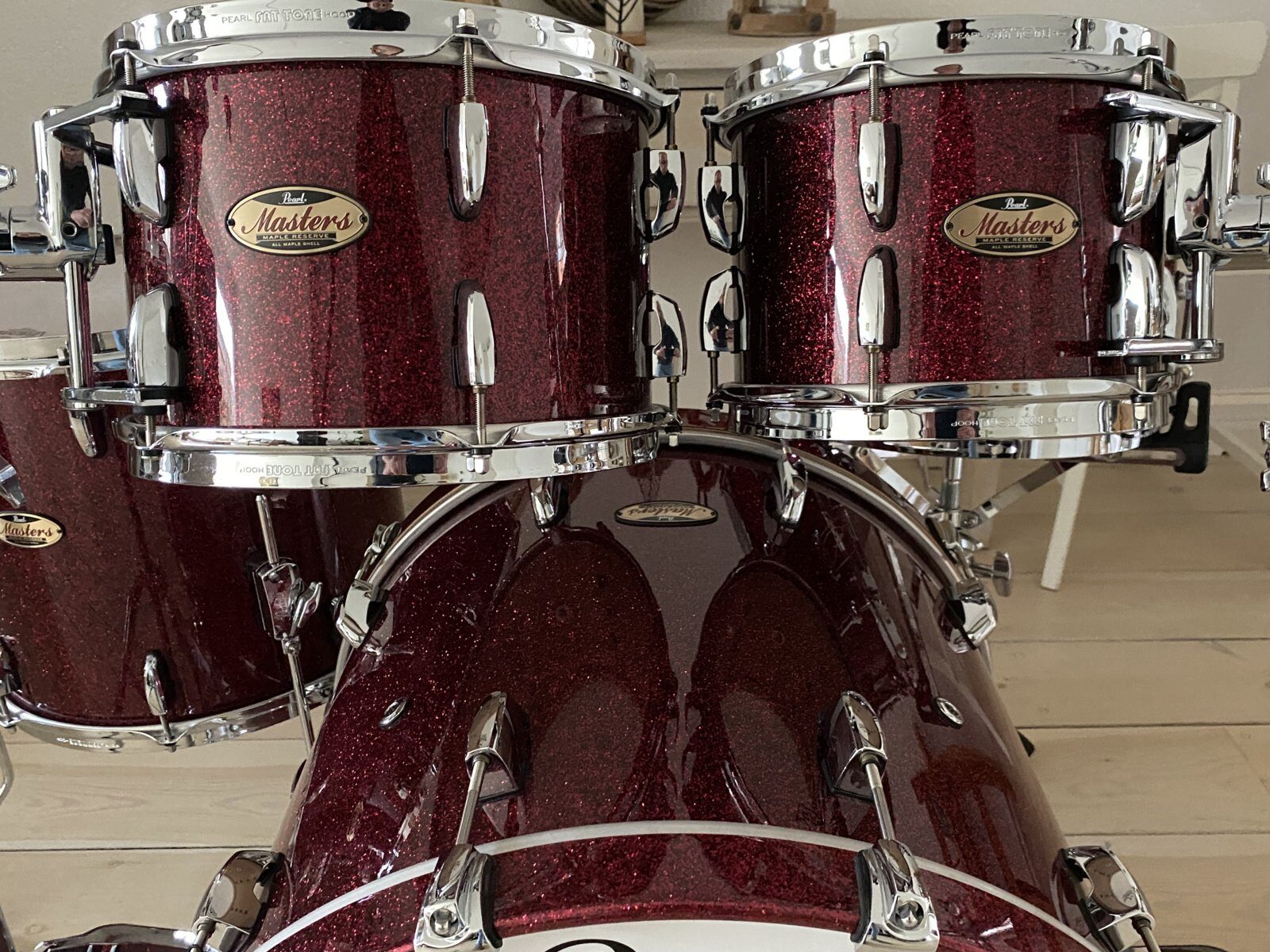 Pearl MRV924XEP/C355 Masters maple reserve shellset #Sapphire bordeaux sparkle